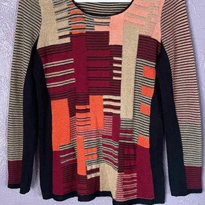 Rare VTG Nic+Zoe color-block knit shirt